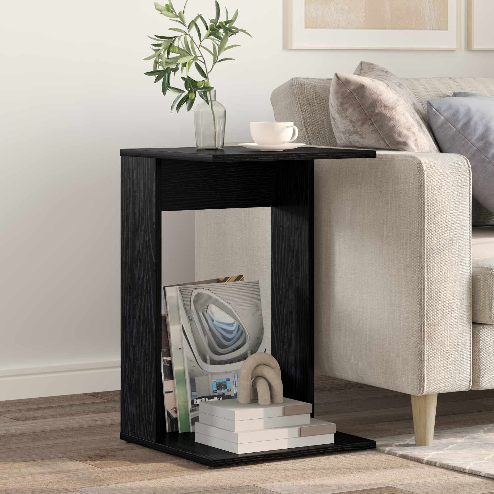 vidaXL Странична маса Черния дъб 40 x 38 x 625 см Инженерна дървесина