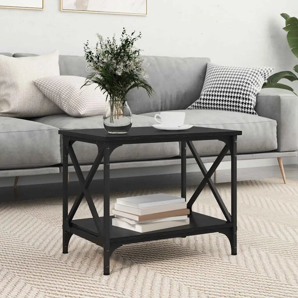 vidaXL Странична маса Черния дъб 55 x 38 x 45 см Инженерна дървесина