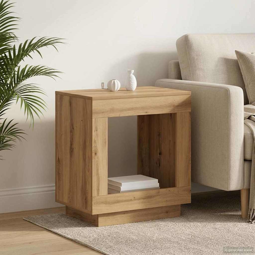 vidaXL Странична маса Дъб артизан 60 x 40 x 65 см Инженерна дървесина