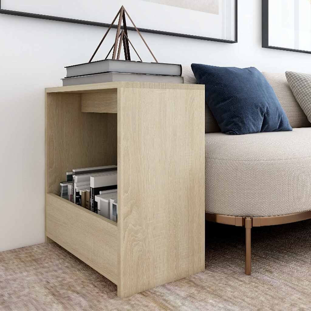 vidaXL Странична маса дъб сонома 50x26x50 см инженерно дърво