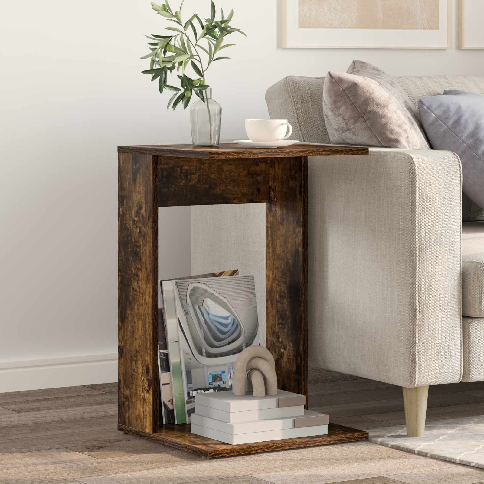 vidaXL Странична маса Димян дъб 40 x 38 x 625 см Инженерна дървесина