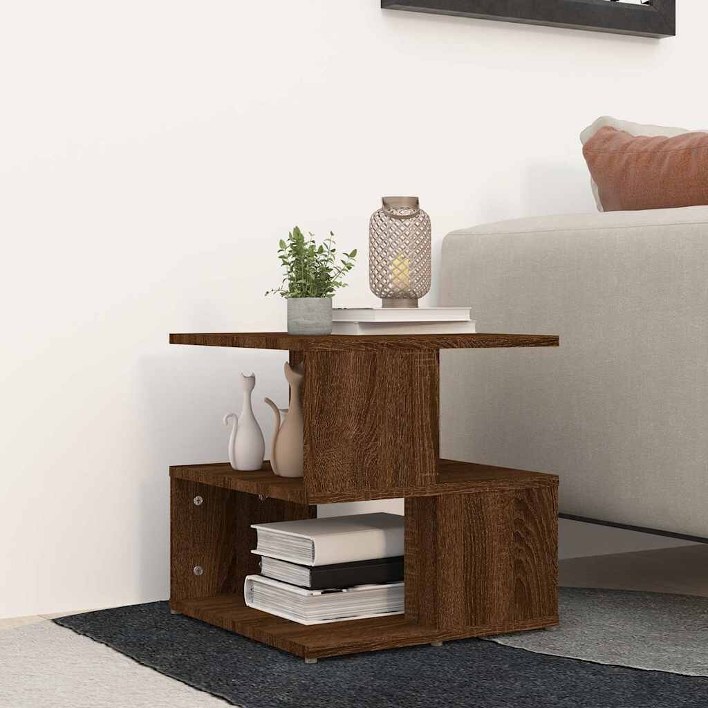 vidaXL Странична маса кафяв дъб 40x40x40 см инженерно дърво