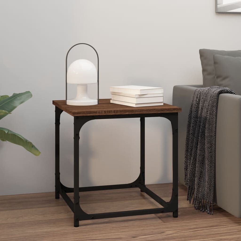 vidaXL Странична маса кафяв дъб 40x40x40 см инженерно дърво
