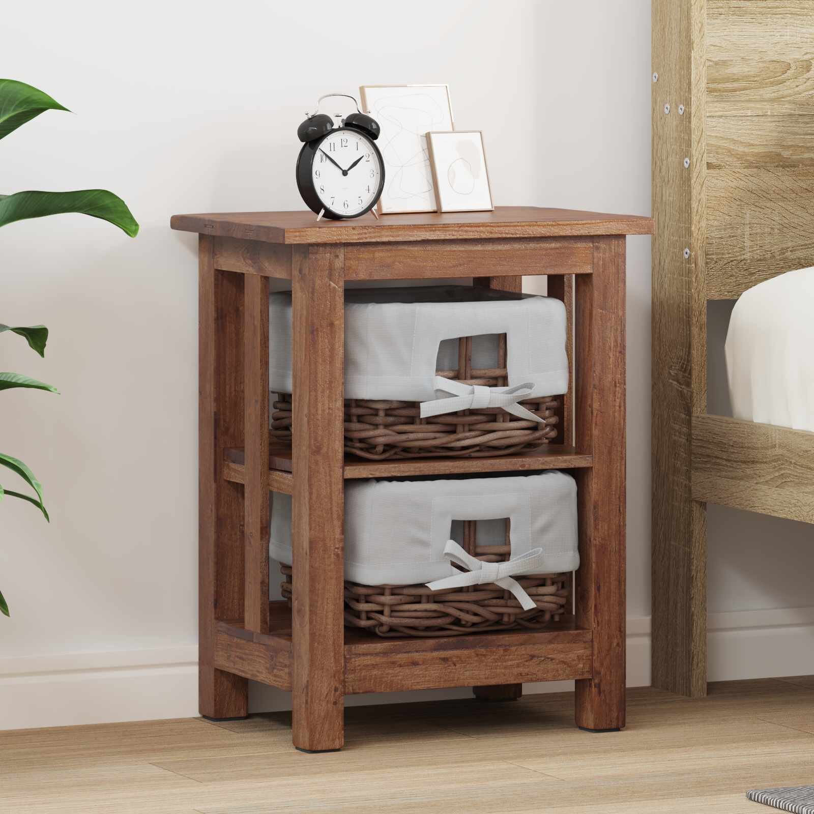 vidaXL Странична маса Кафяво 38 x 28 x 50 см
