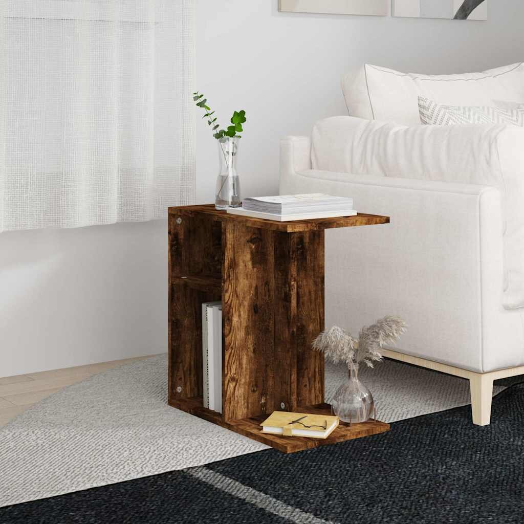vidaXL Странична маса опушен дъб 50x30x50 см инженерно дърво