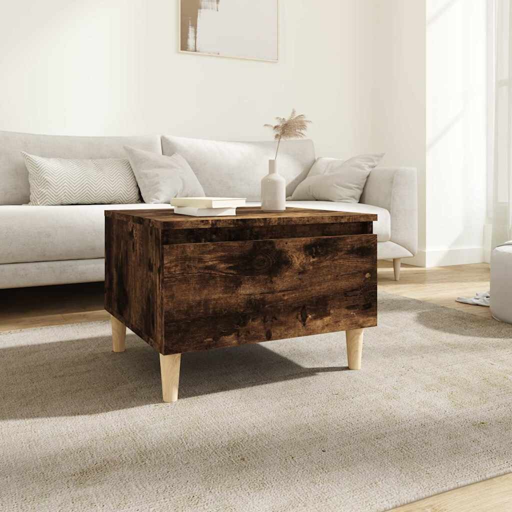 vidaXL Странична маса опушен дъб 50x46x35 см инженерно дърво