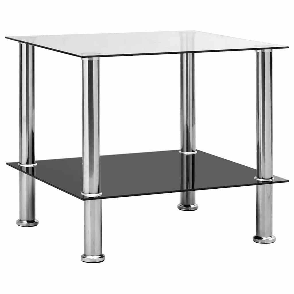 vidaXL Странична маса прозрачна 45x50x45 см закалено стъкло