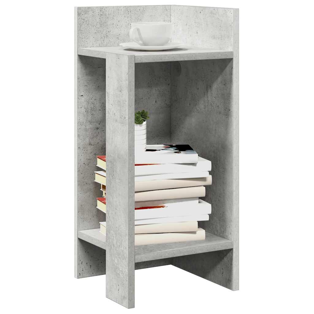 vidaXL Странична маса с рафт бетонно сив 255x27x60 см
