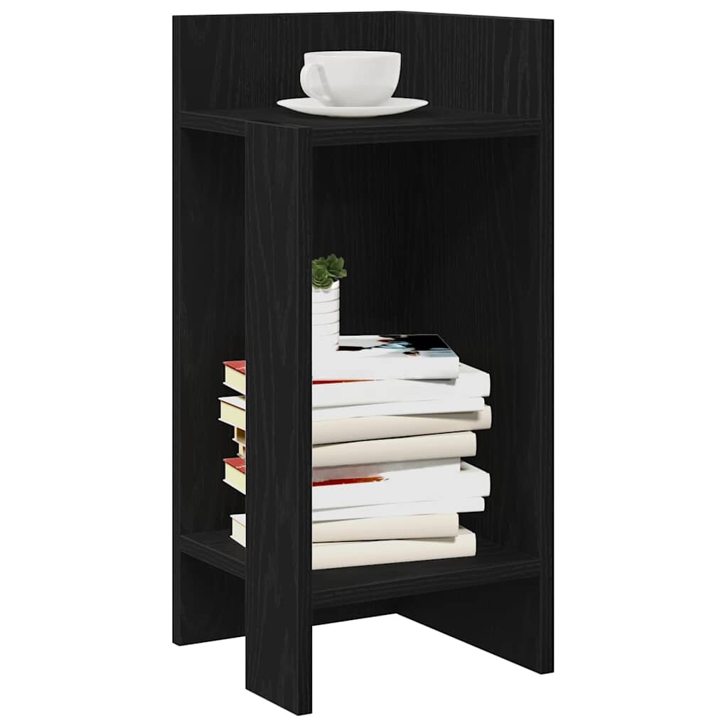 vidaXL Странична маса с рафт черна 255x27x60 см