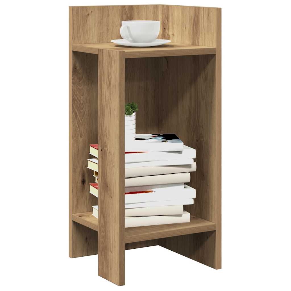 vidaXL Странична маса с рафт дъб артизан 255x27x60 см