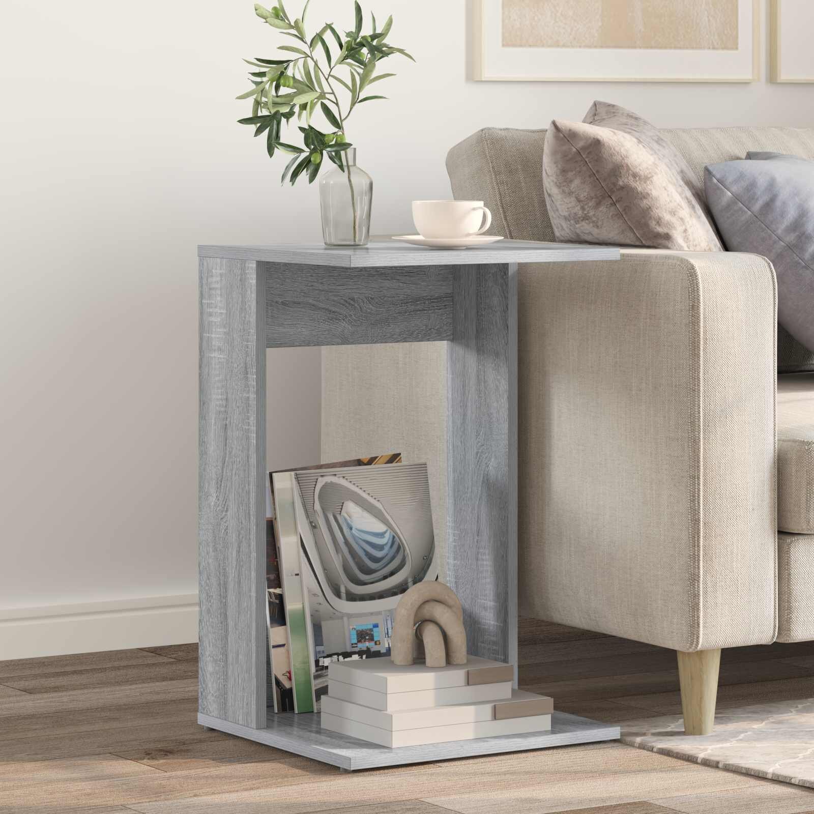vidaXL Странична маса Сив Сонома 40 x 38 x 625 см Инженерна дървесина