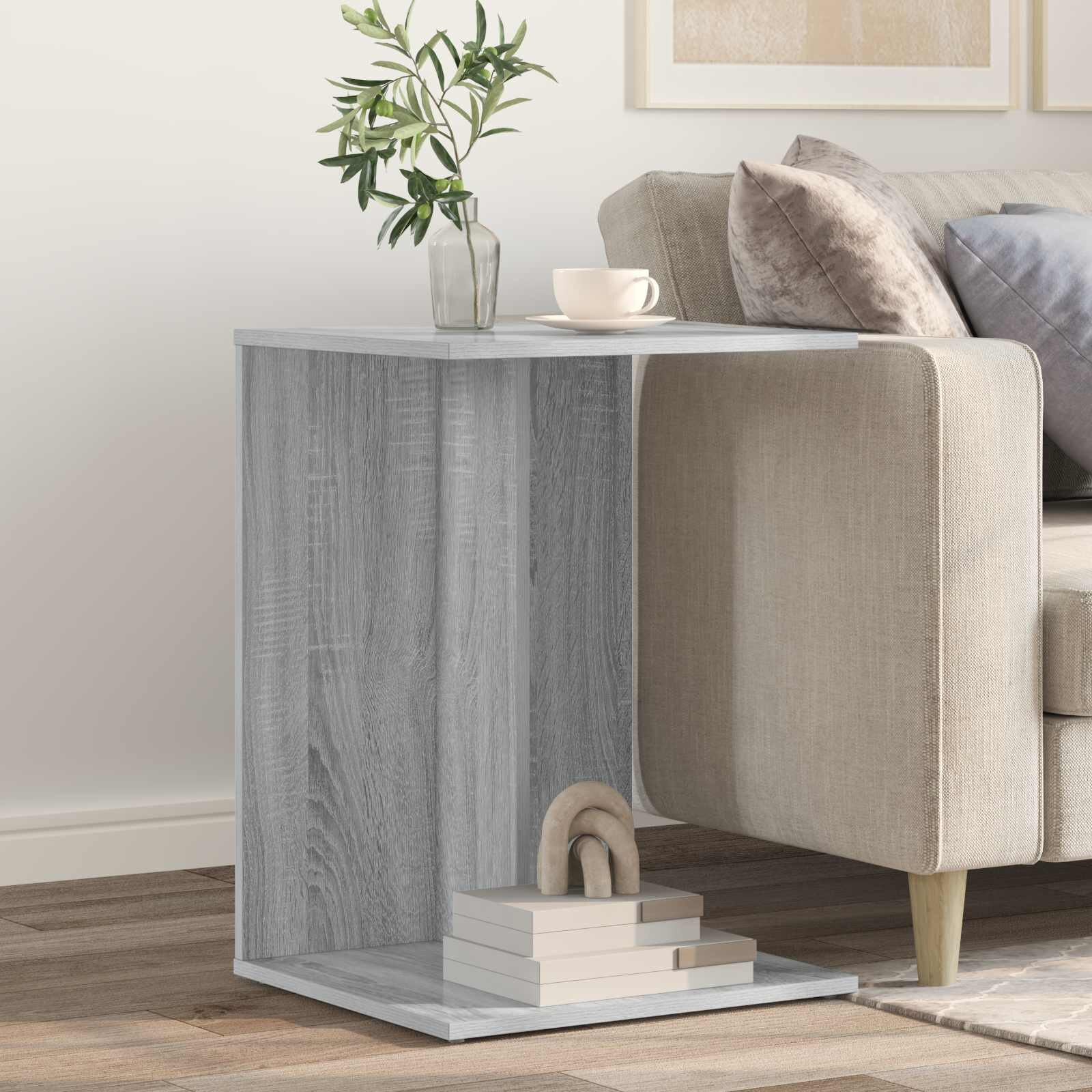 vidaXL Странична маса Сив Сонома 45 x 40 x 625 см Инженерна дървесина