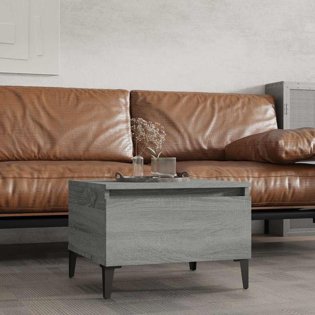 vidaXL Странична маса сив сонома 50x46x35 см инженерно дърво