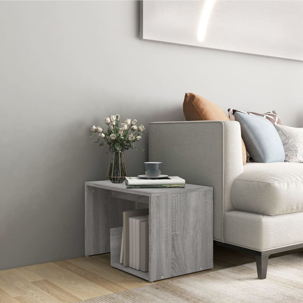 vidaXL Странична маса сив сонома 59x36x38 см инженерно дърво