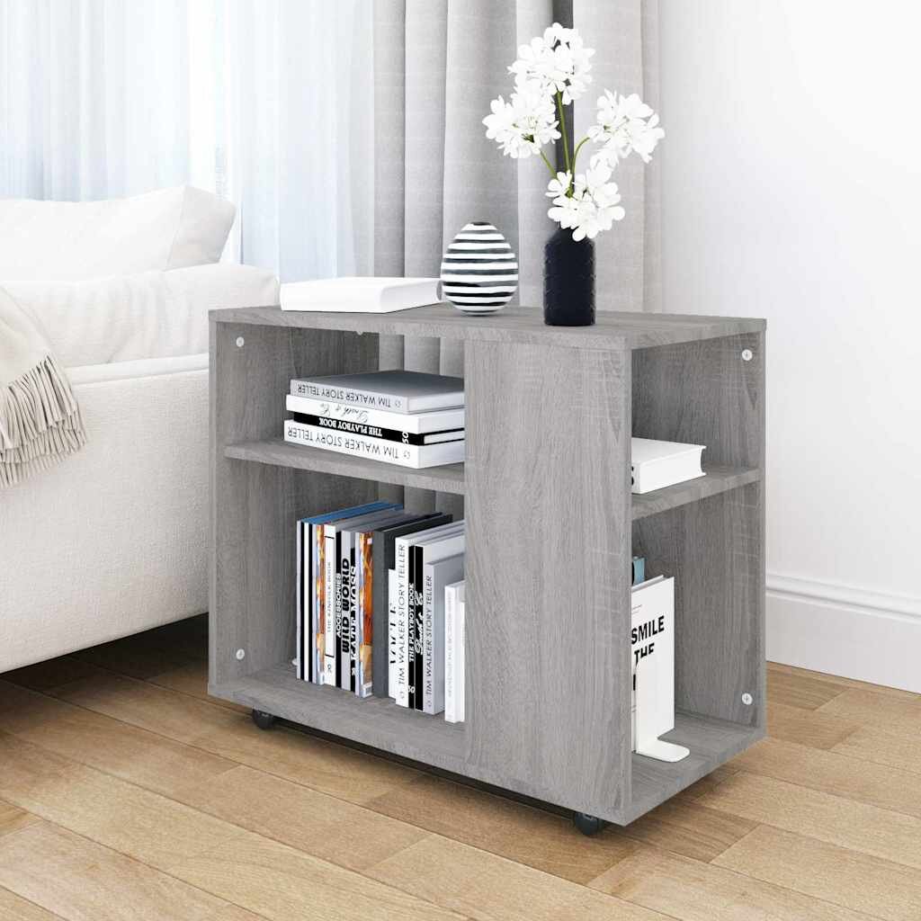 vidaXL Странична маса сив сонома 70x35x605 см инженерна дървесина