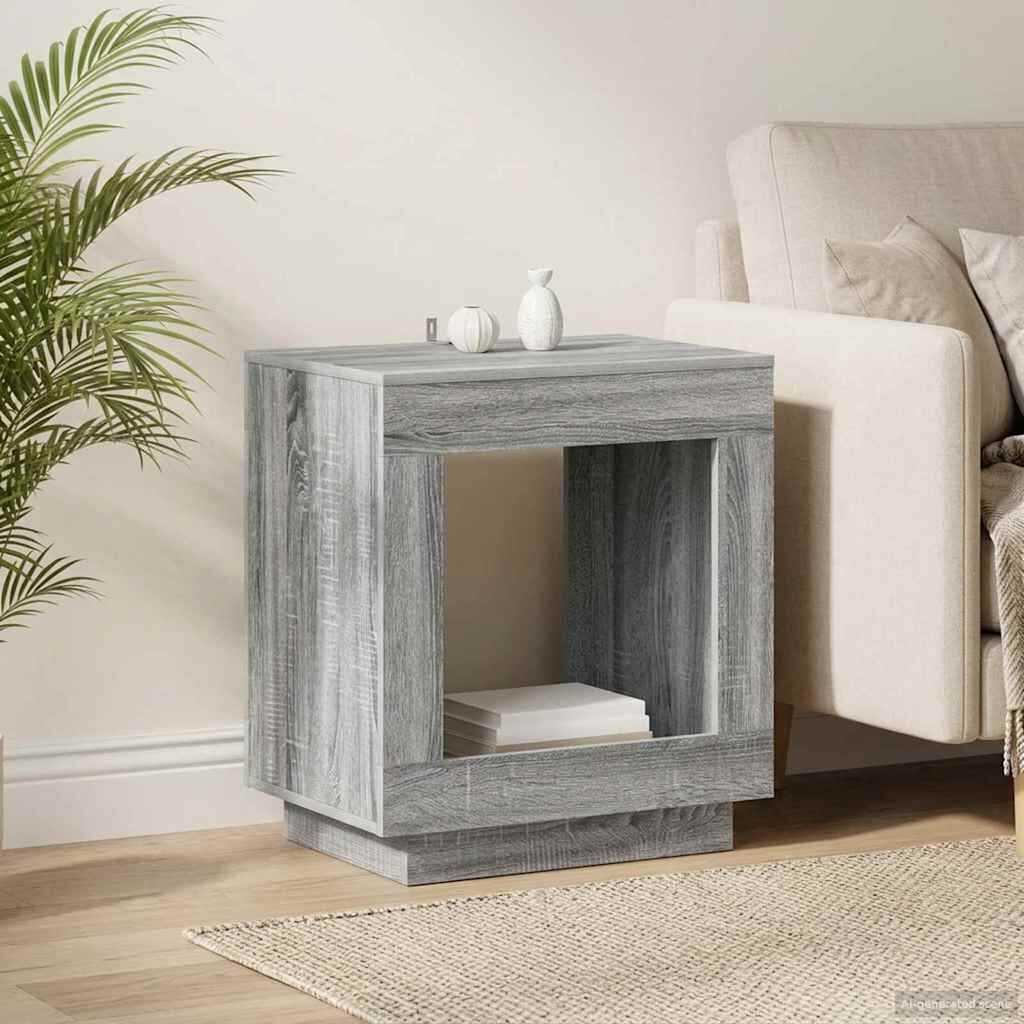 vidaXL Странична маса Сива сонома 60 x 40 x 65 см Инженерна дървесина