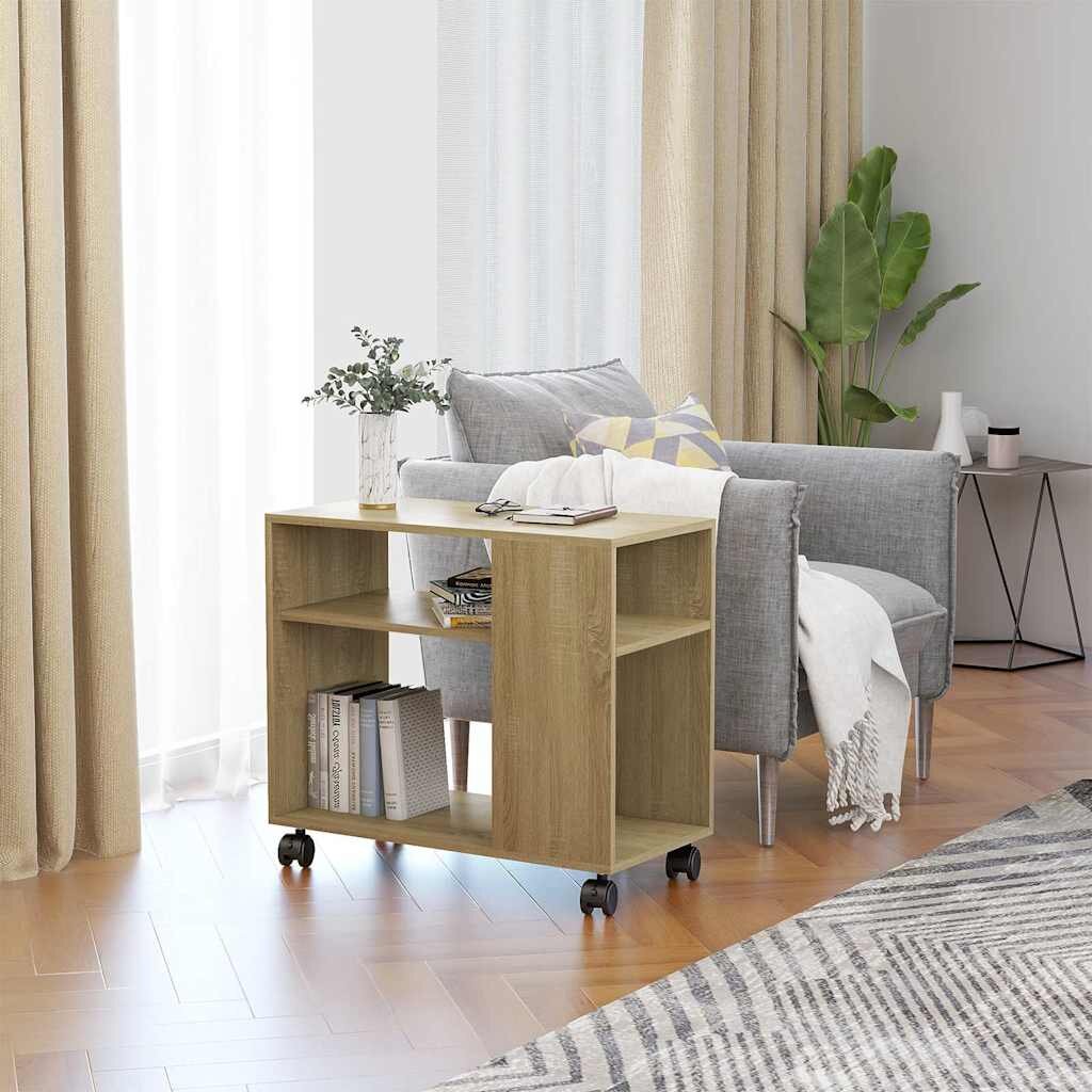 vidaXL Странична маса сонома дъб 70x35x605 см инженерна дървесина