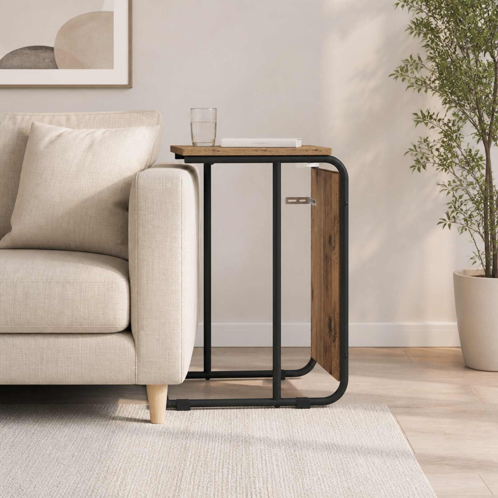 vidaXL Странична маса Старо дърво 40 x 31 x 55 см Инженерна дървесина