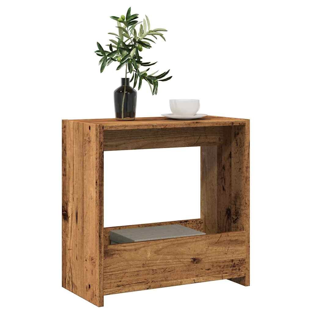 vidaXL Странична маса Старо дърво 50x26x50 cm Инженерна дървесина
