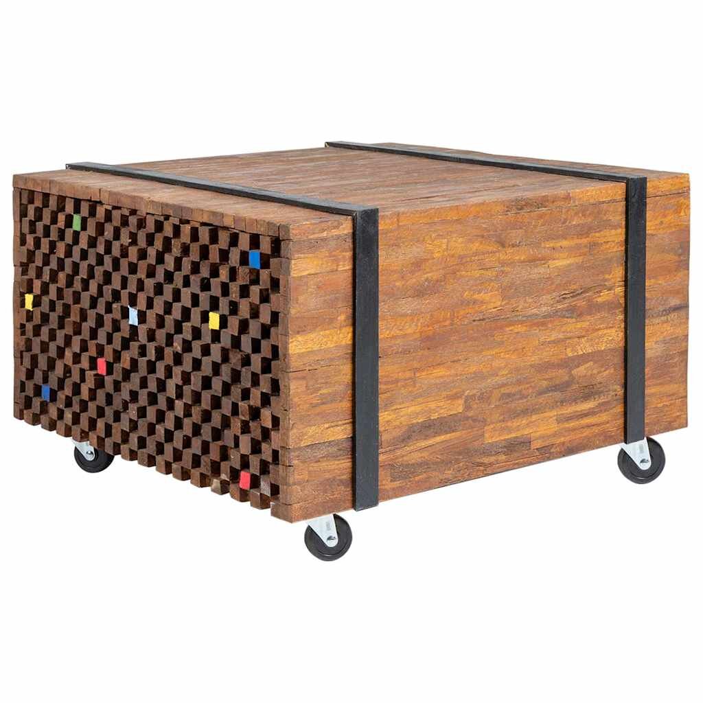 vidaXL Странична маса тиково дърво 60x60x38 см