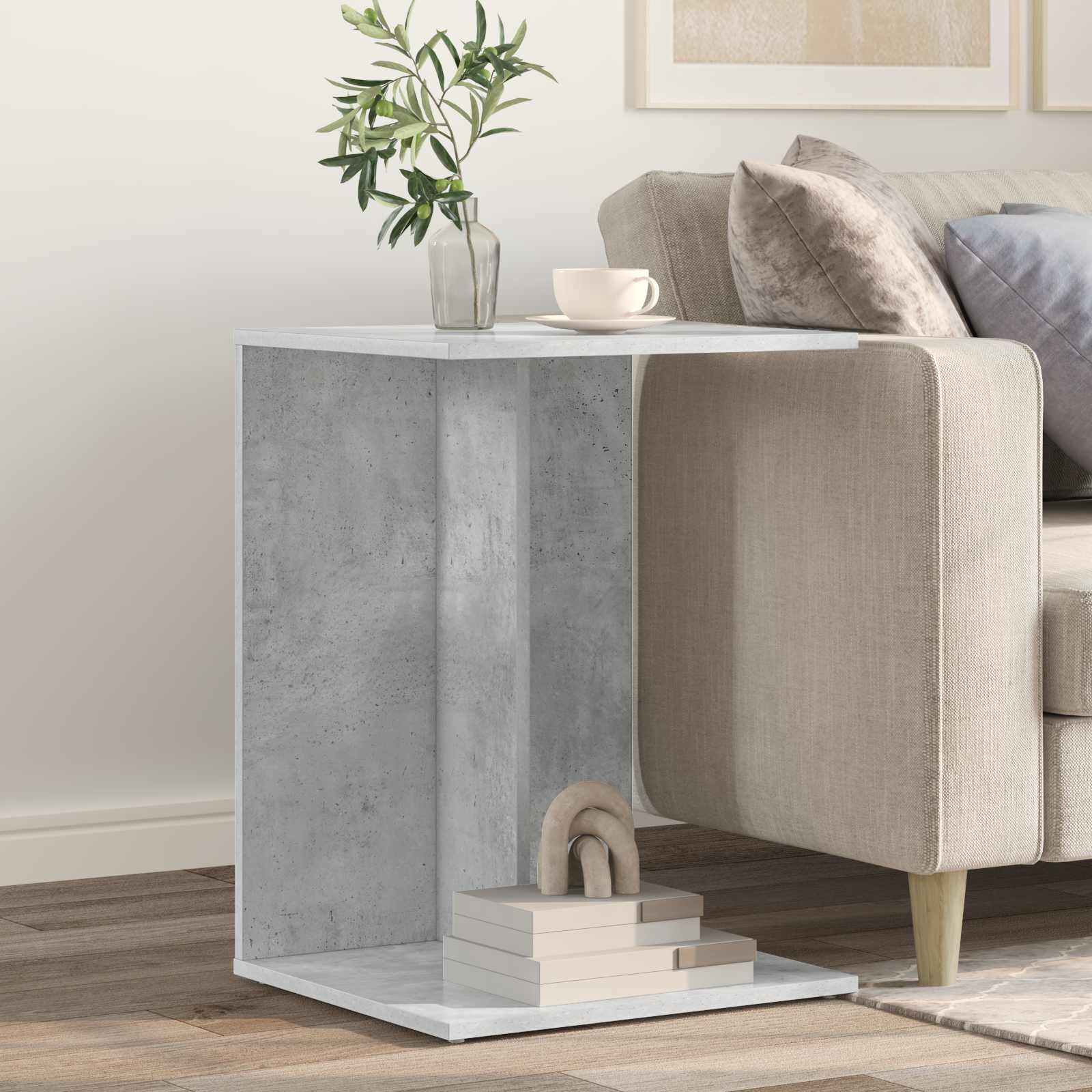 vidaXL Странична маса Циментено сиво 45 x 40 x 625 см