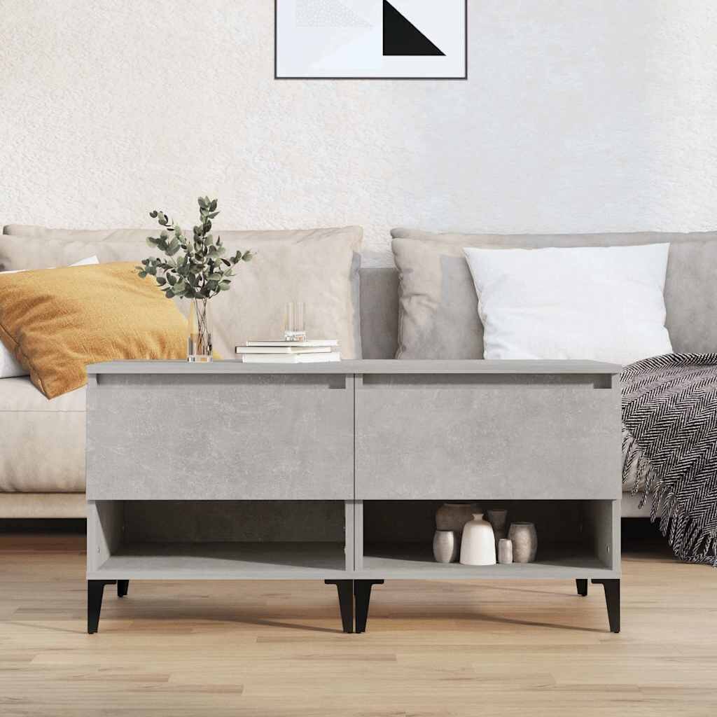 vidaXL Странични маси 2 бр бетонно сиво 50x46x50 инженерно дърво