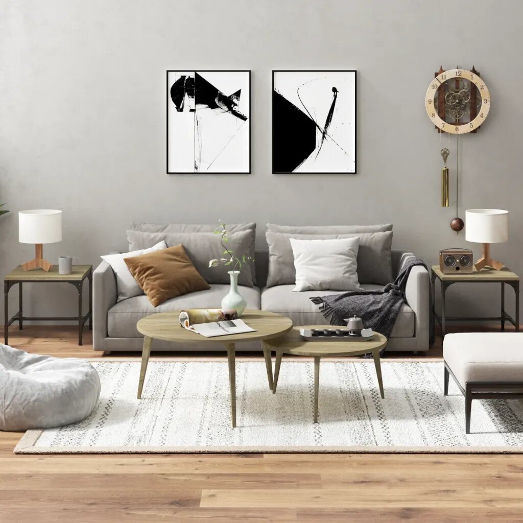 vidaXL Странични маси 2 бр Дъб сонома 40x40x35 см инженерно дърво