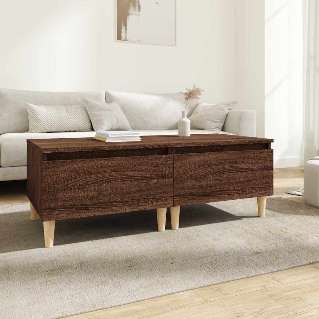 vidaXL Странични маси 2 бр Кафяв дъб 50x46x35 см инженерно дърво