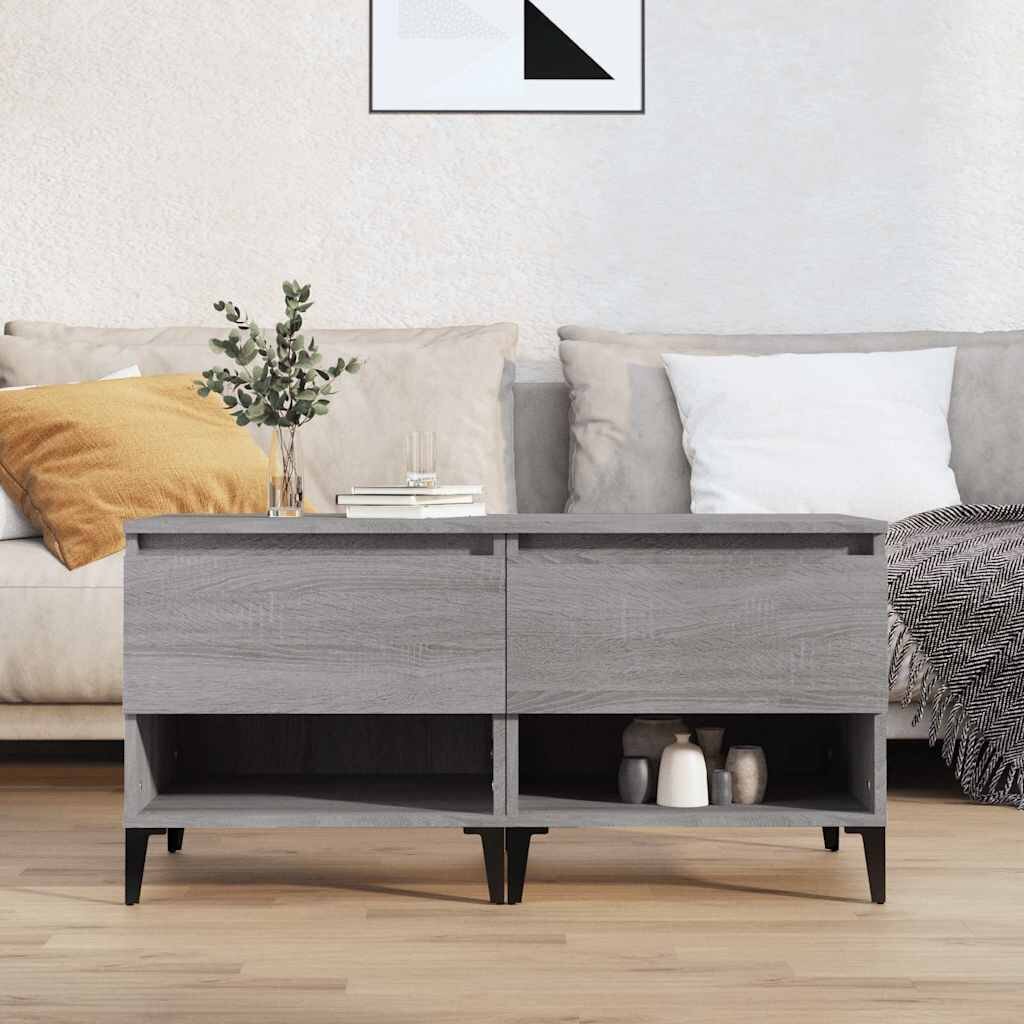 vidaXL Странични маси 2 бр сив сонома 50x46x50 см инженерно дърво
