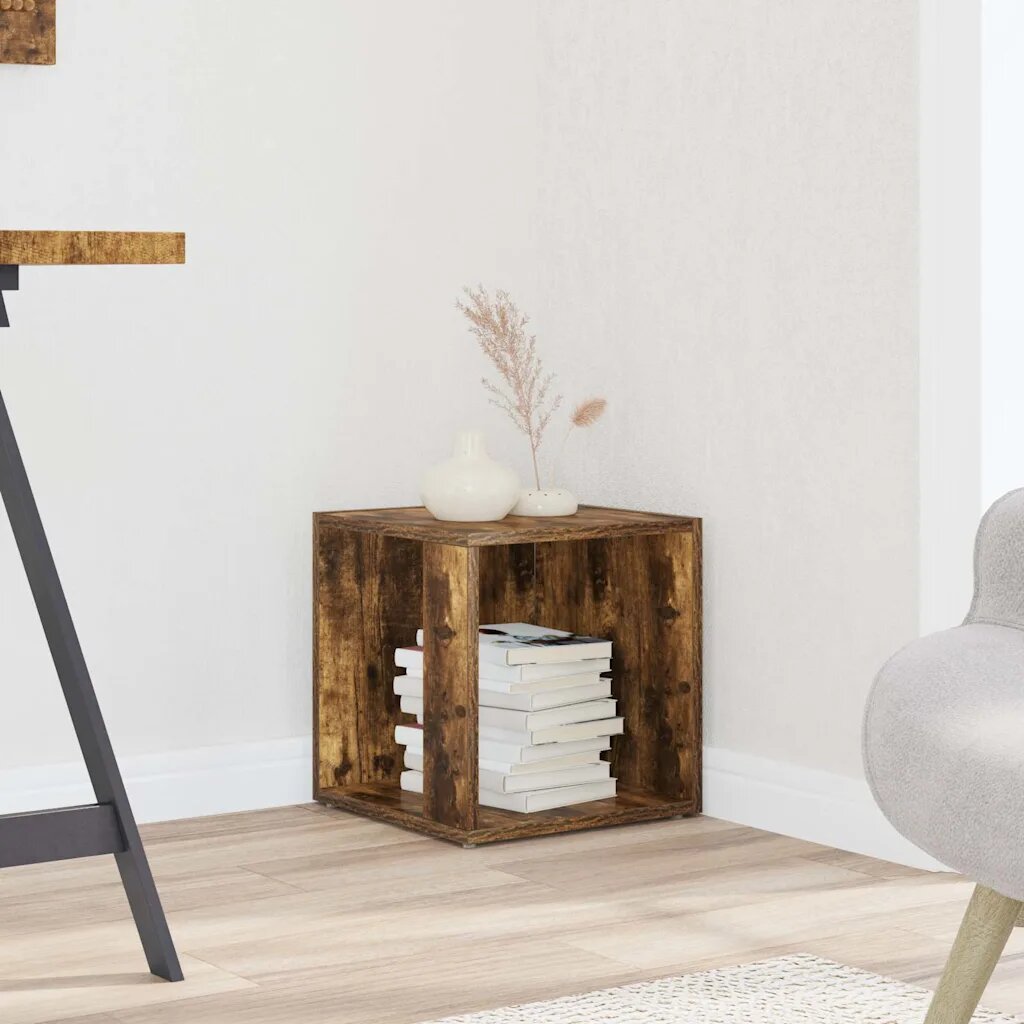 vidaXL Странични маси 33 x 33 x 34 cm Engineered Wood Опушен дъб