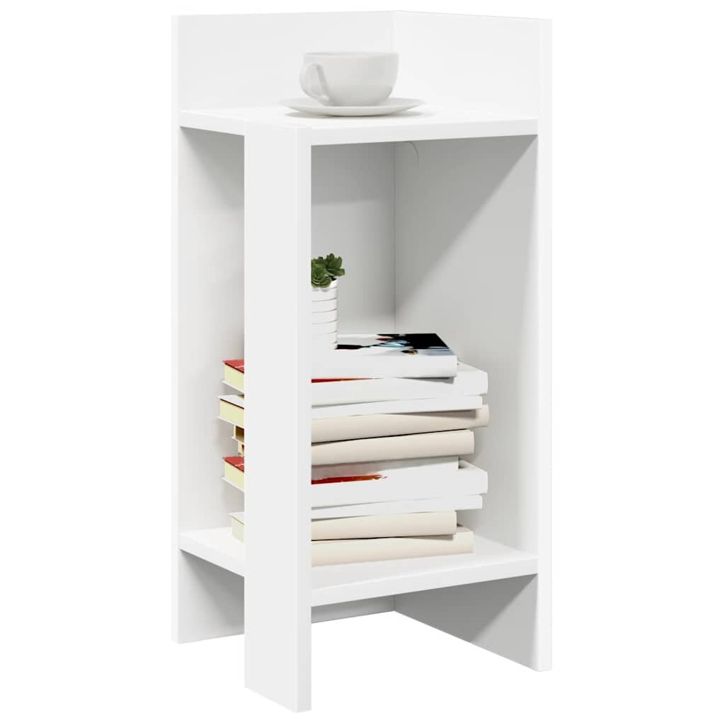 vidaXL Странични маси с рафт 2 бр бели 255x27x60 см