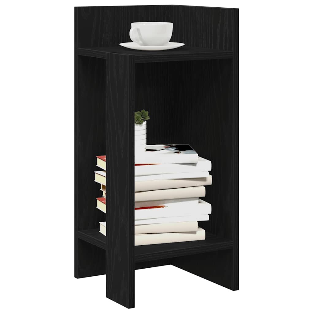 vidaXL Странични маси с рафт 2 бр черни 255x27x60 см