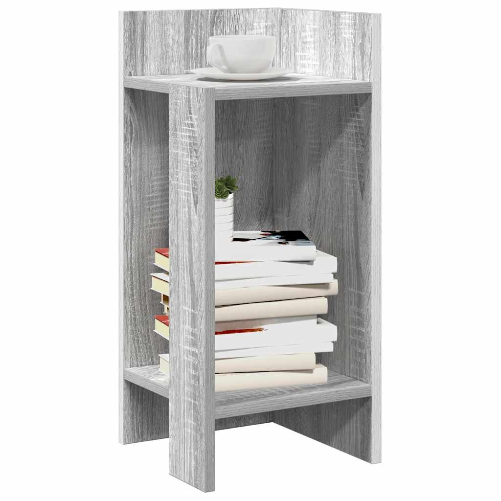 vidaXL Странични маси с рафт 2 бр сив сонома 255x27x60 см