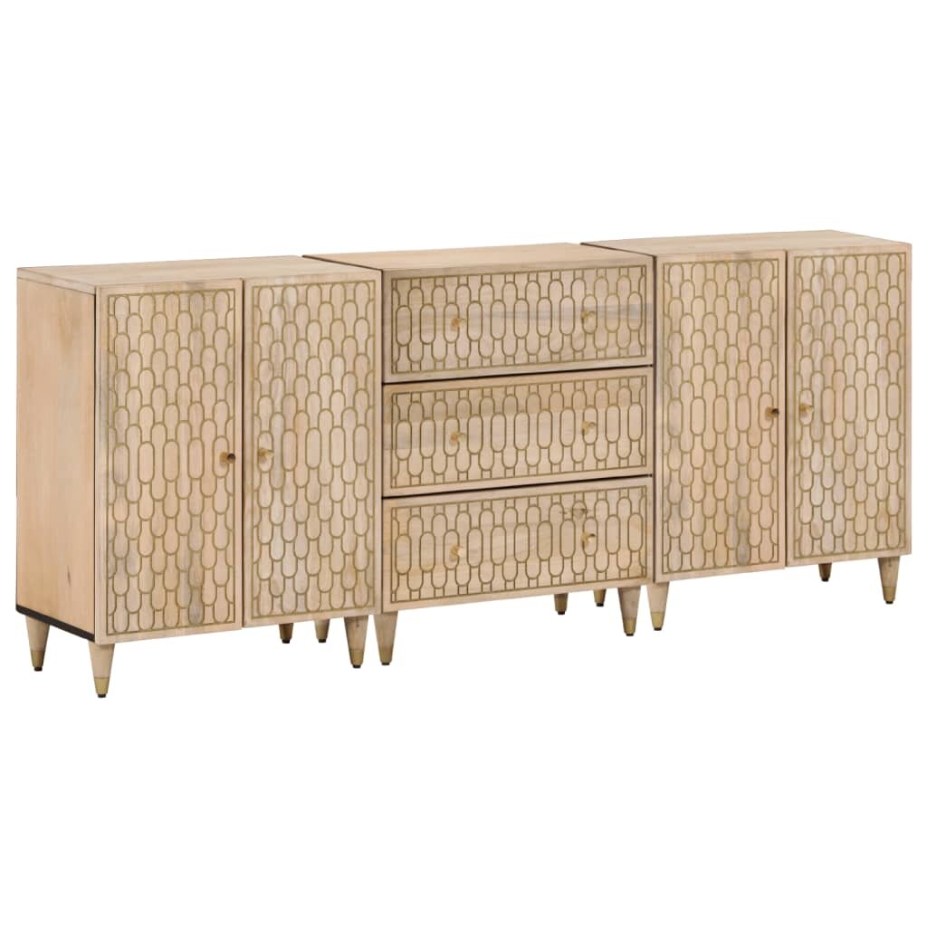 vidaXL Странични шкафове 3 бр 60x33x75 см манго масивно дърво