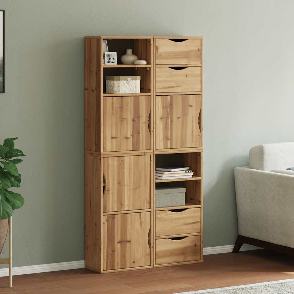 vidaXL Странични шкафове 4 бр. ODDA 40x24x79 cm борово дърво масив