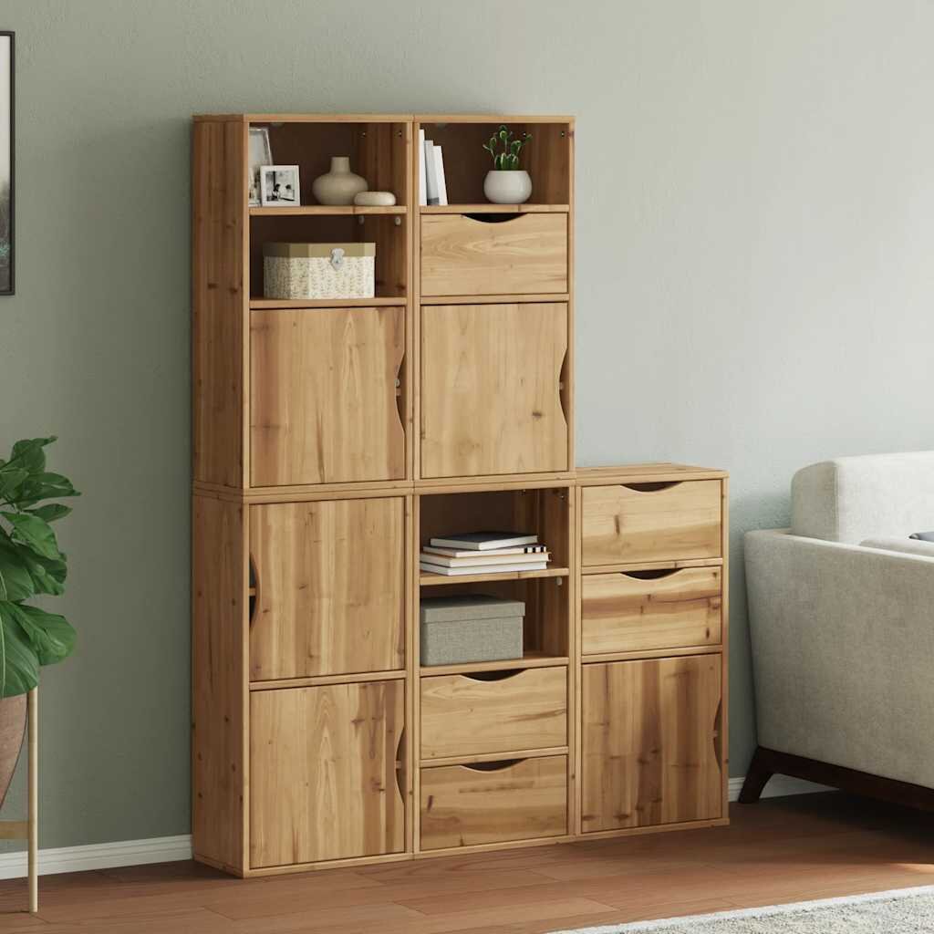 vidaXL Странични шкафове 5 бр. ODDA 40x24x79 cm борово дърво масив