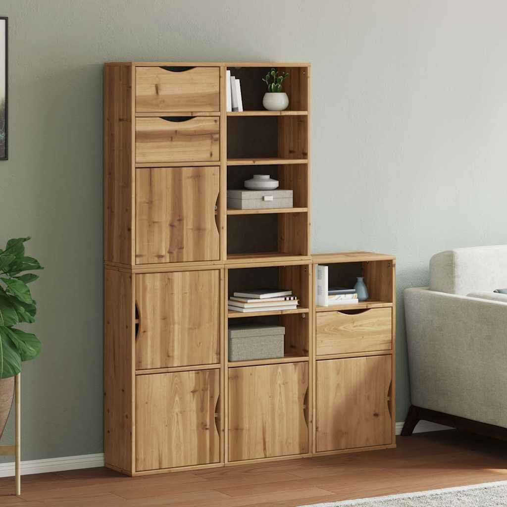 vidaXL Странични шкафове 5 бр. ODDA 40x24x79 cm борово дърво масив