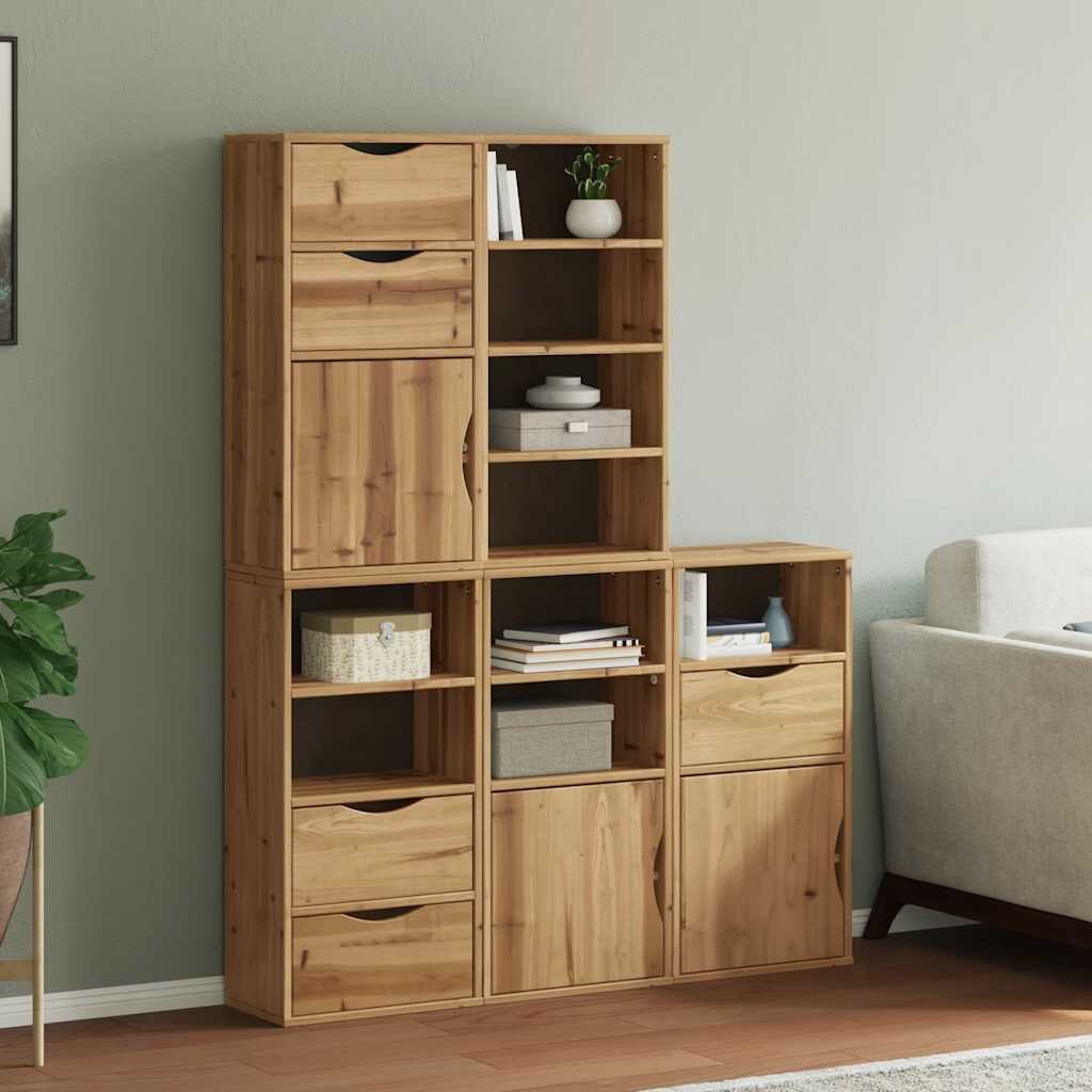 vidaXL Странични шкафове 5 бр. ODDA 40x24x79 cm борово дърво масив