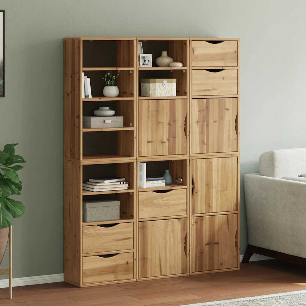 vidaXL Странични шкафове 6 бр. ODDA 40x24x79 cm борово дърво масив