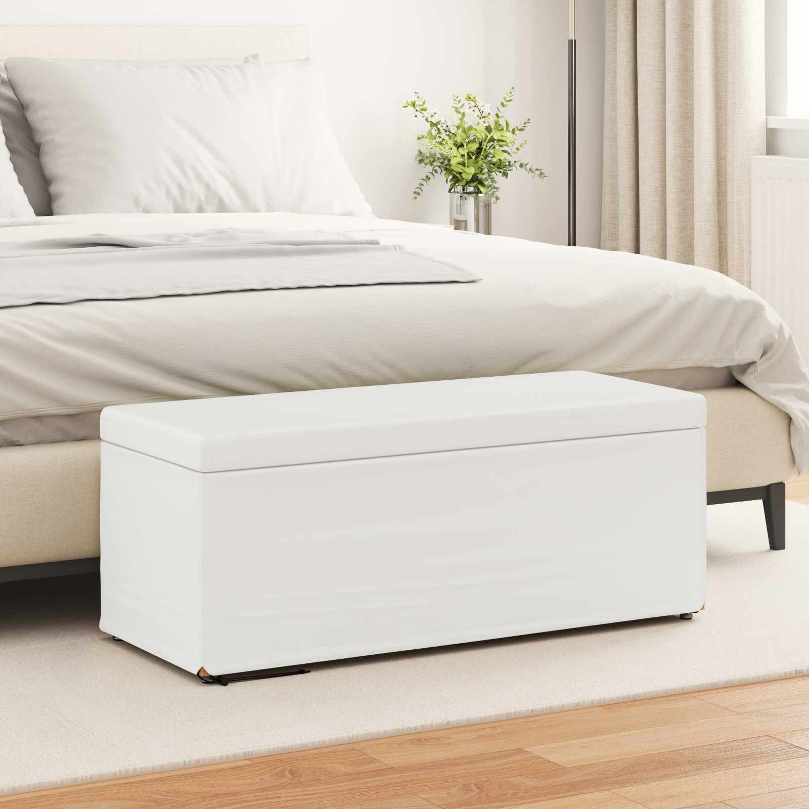 vidaXL Стук Бяло 101 x 41 x 40 см Искусствена и инженерна дървесина