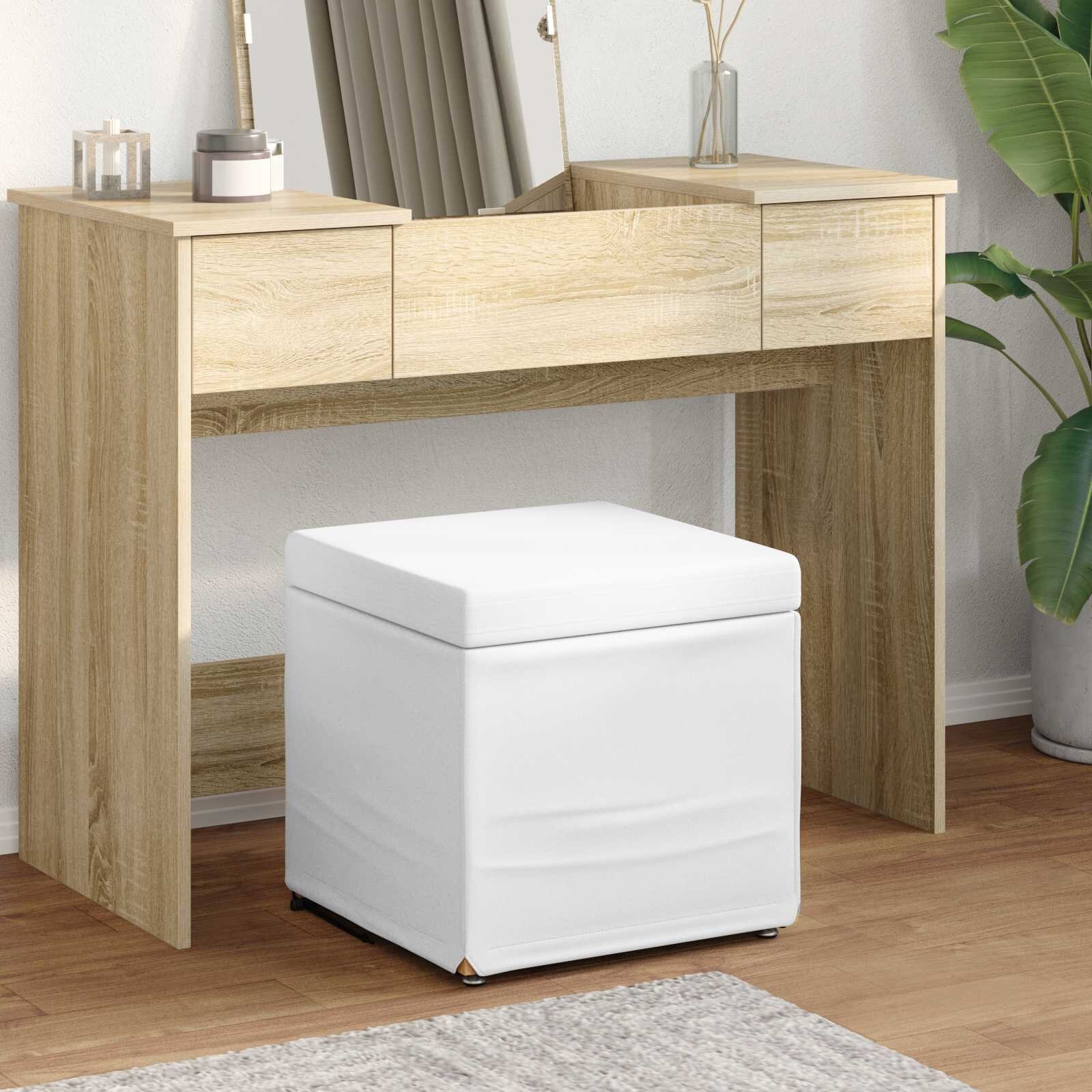 vidaXL Стук Бяло 41 x 41 x 40 см Искусствена и инженерна дървесина