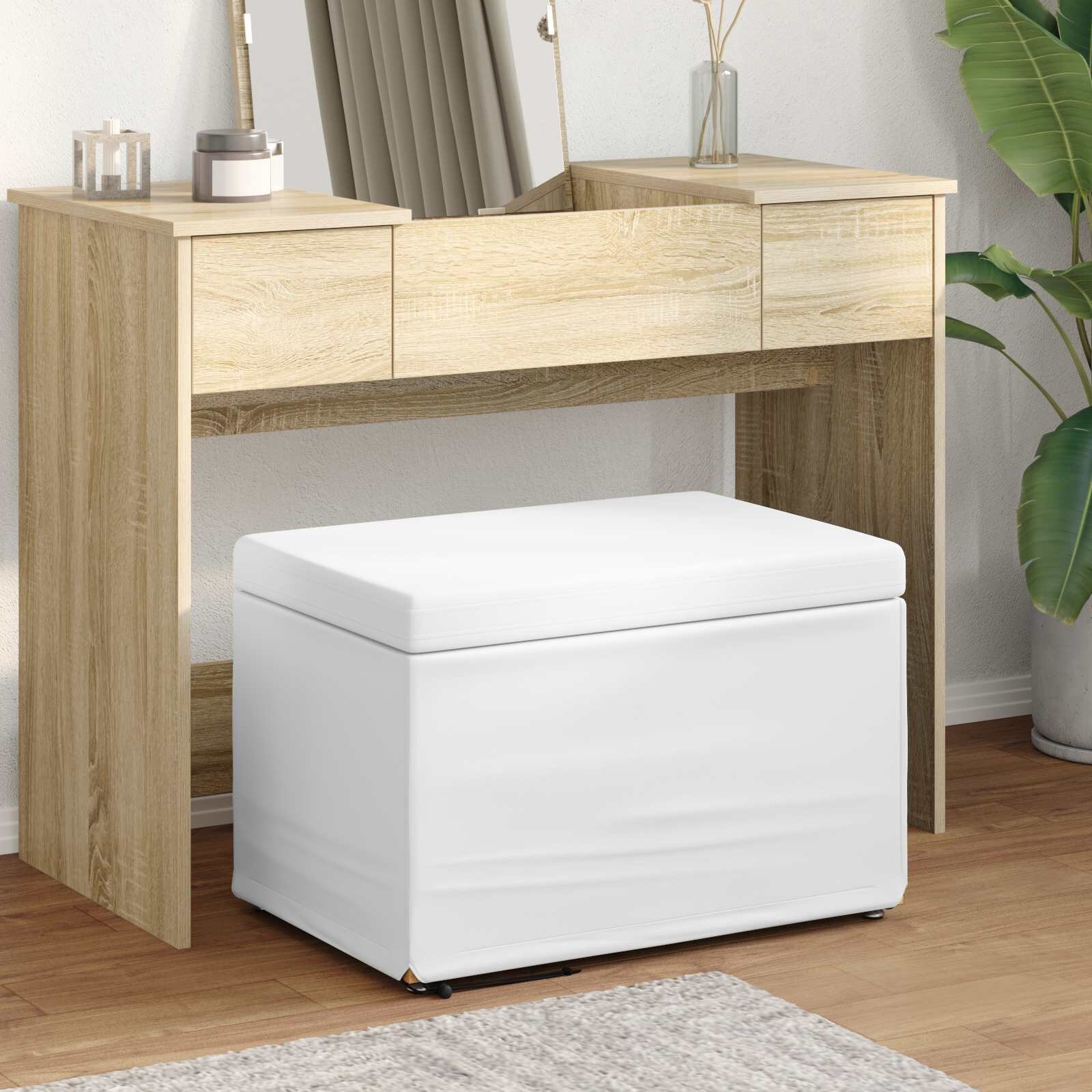 vidaXL Стук Бяло 61 x 41 x 40 см Искусствена и инженерна дървесина