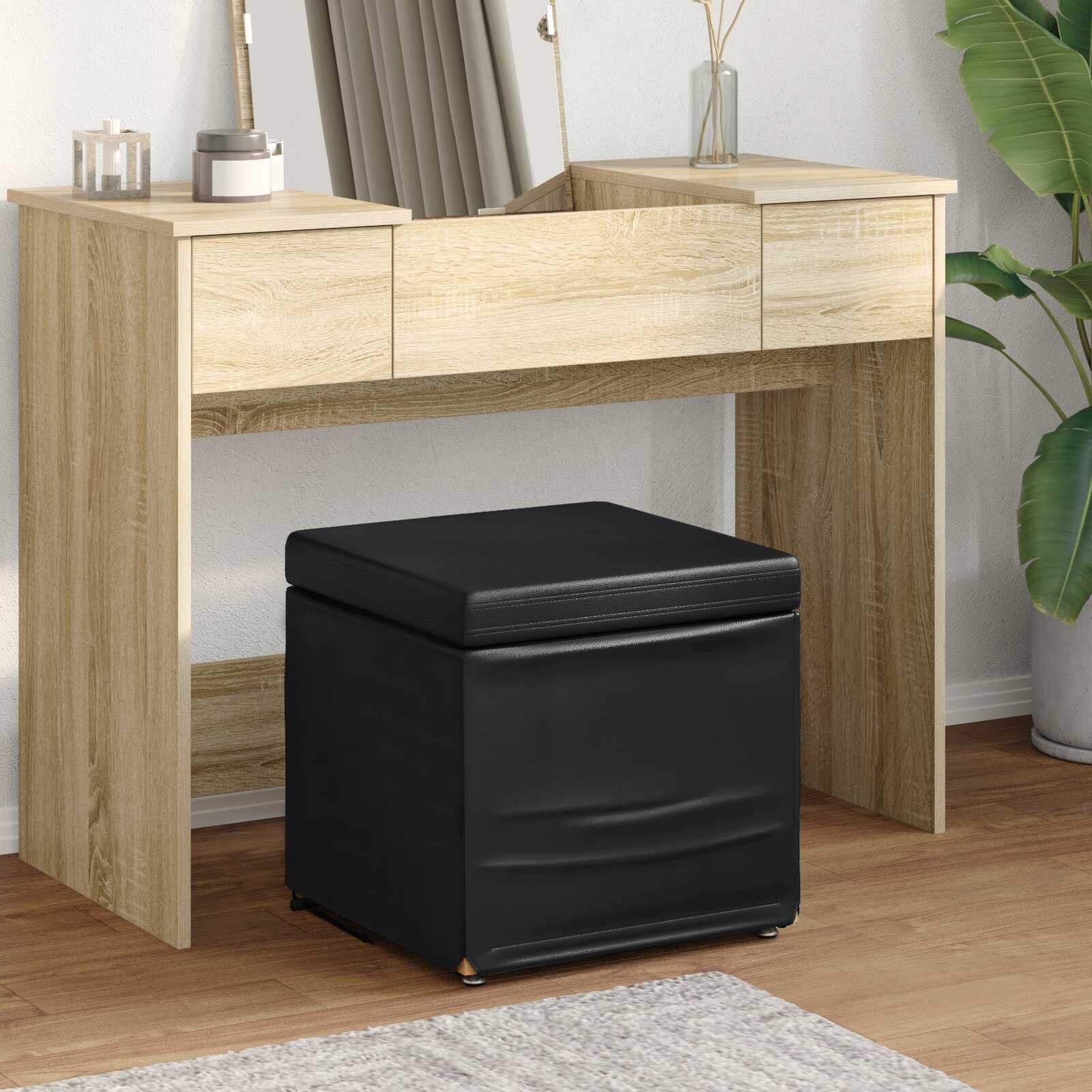 vidaXL Стук Черно 41 x 41 x 40 см Искусствена и инженерна дървесина