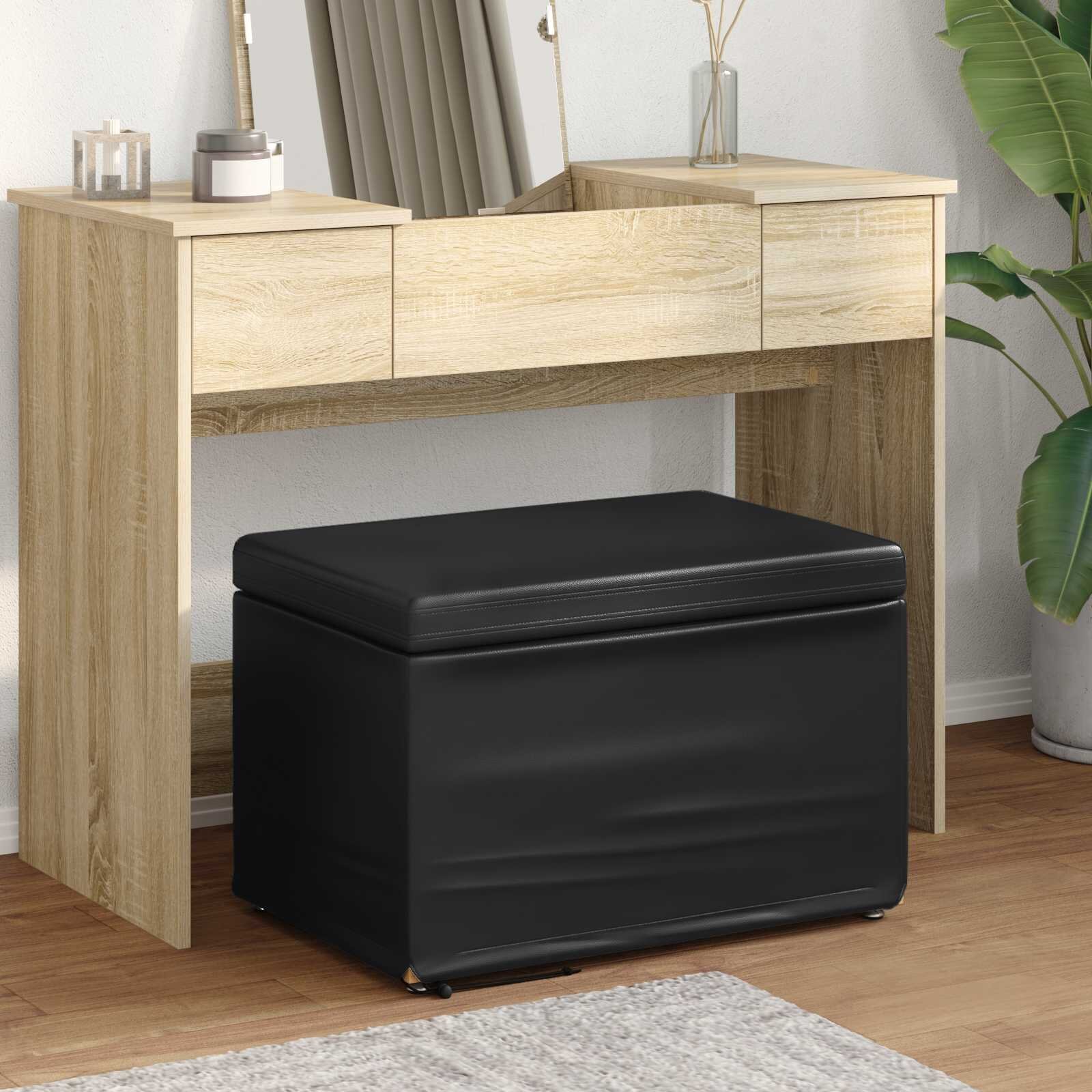 vidaXL Стук Черно 61 x 41 x 40 см Искусствена и инженерна дървесина