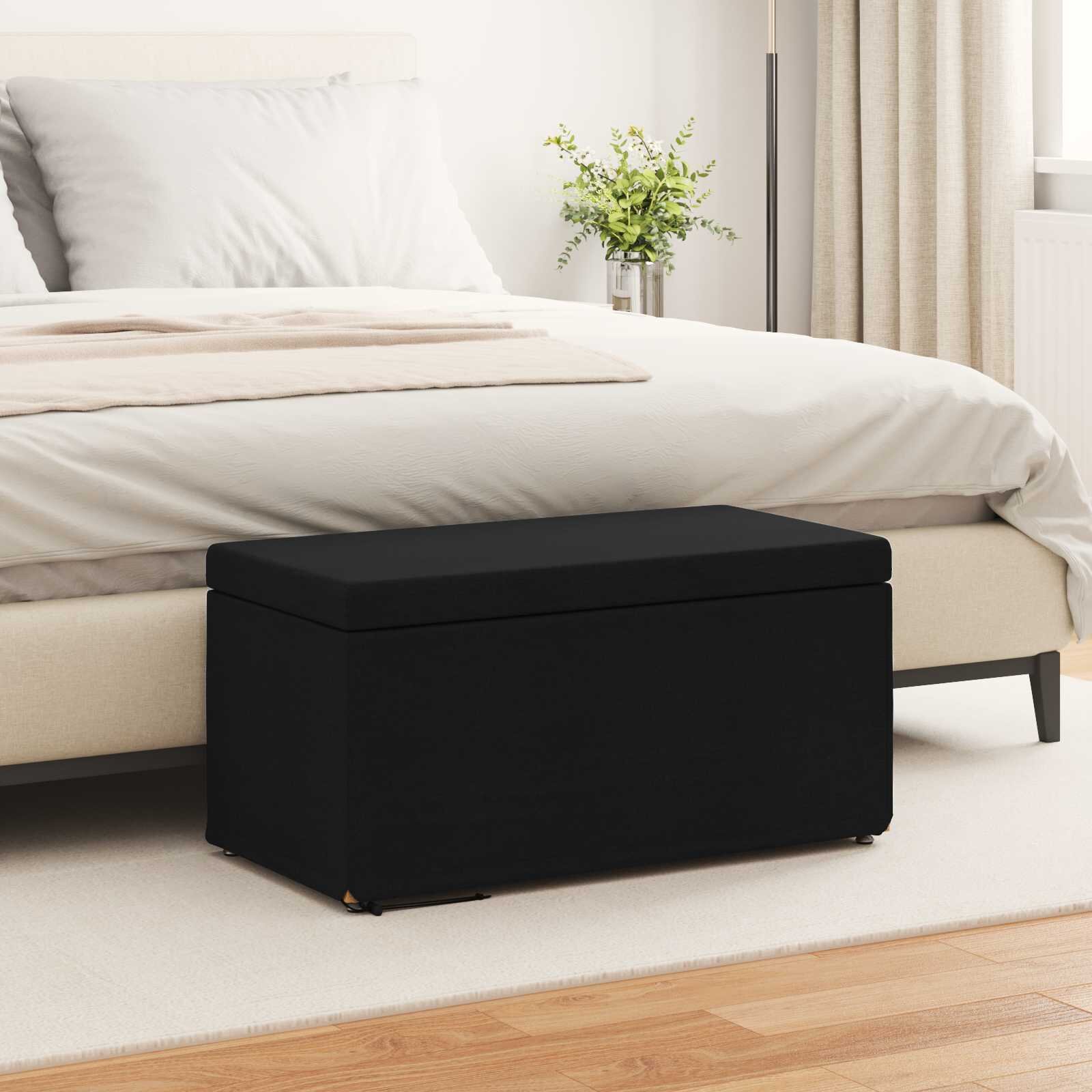 vidaXL Стук Черно 81 x 41 x 40 cm Текстил и конструирано дърво
