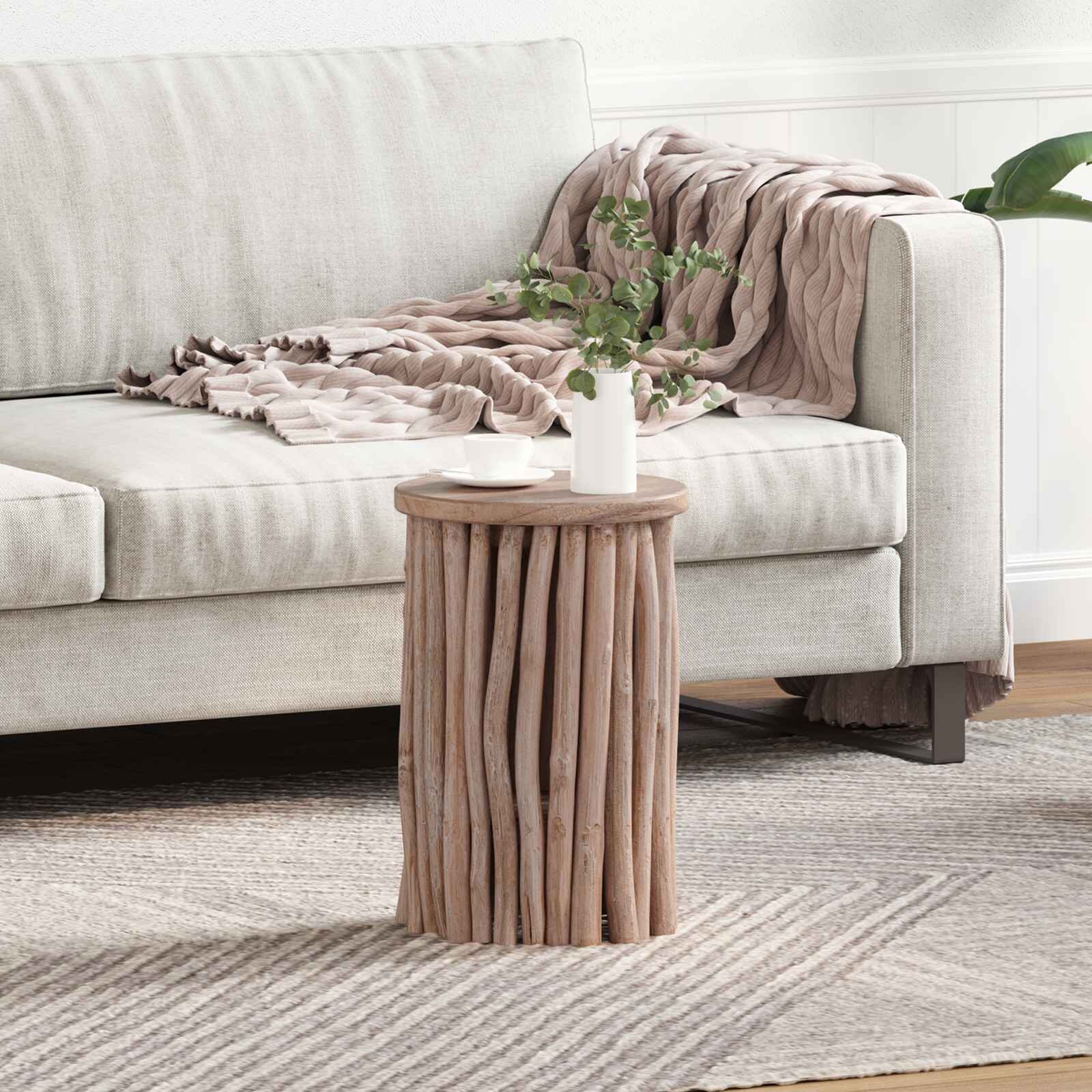 vidaXL Стук Естествен 30 x 30 x 45 см Солидно тиково дърво