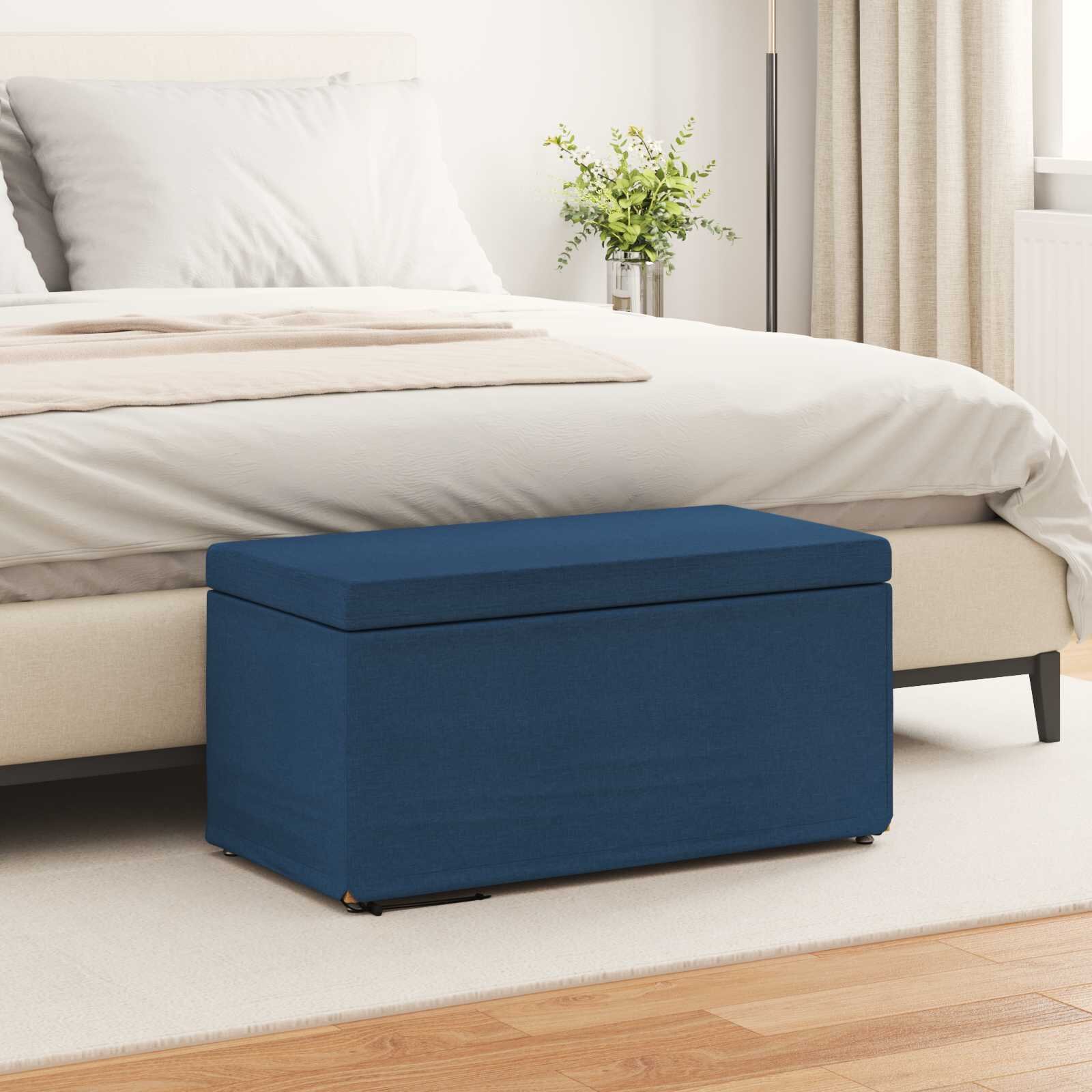 vidaXL Стук Синьо 81 x 41 x 40 cm Текстил и конструирано дърво