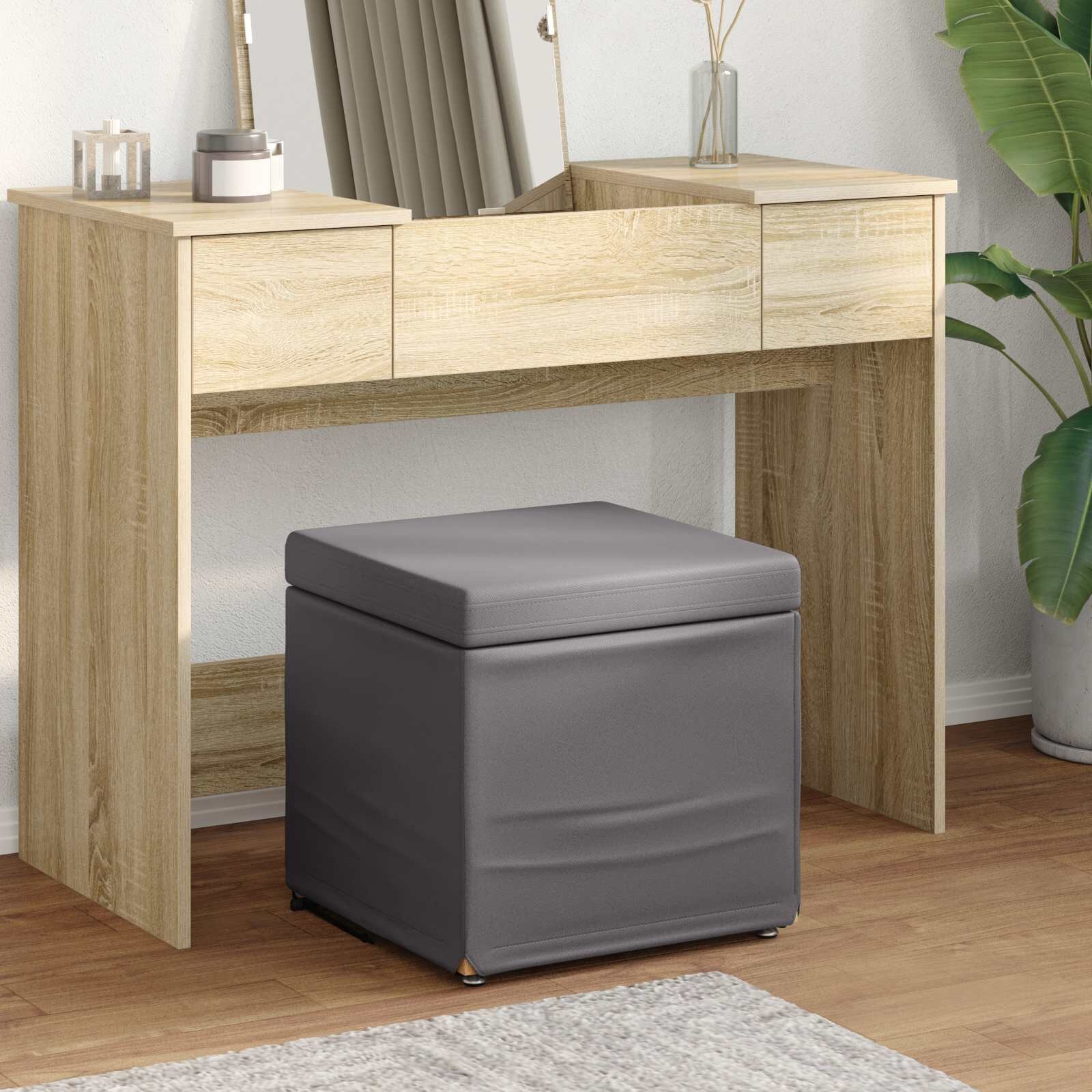 vidaXL Стук Сив 41 x 41 x 40 см Искусствена и инженерна дървесина