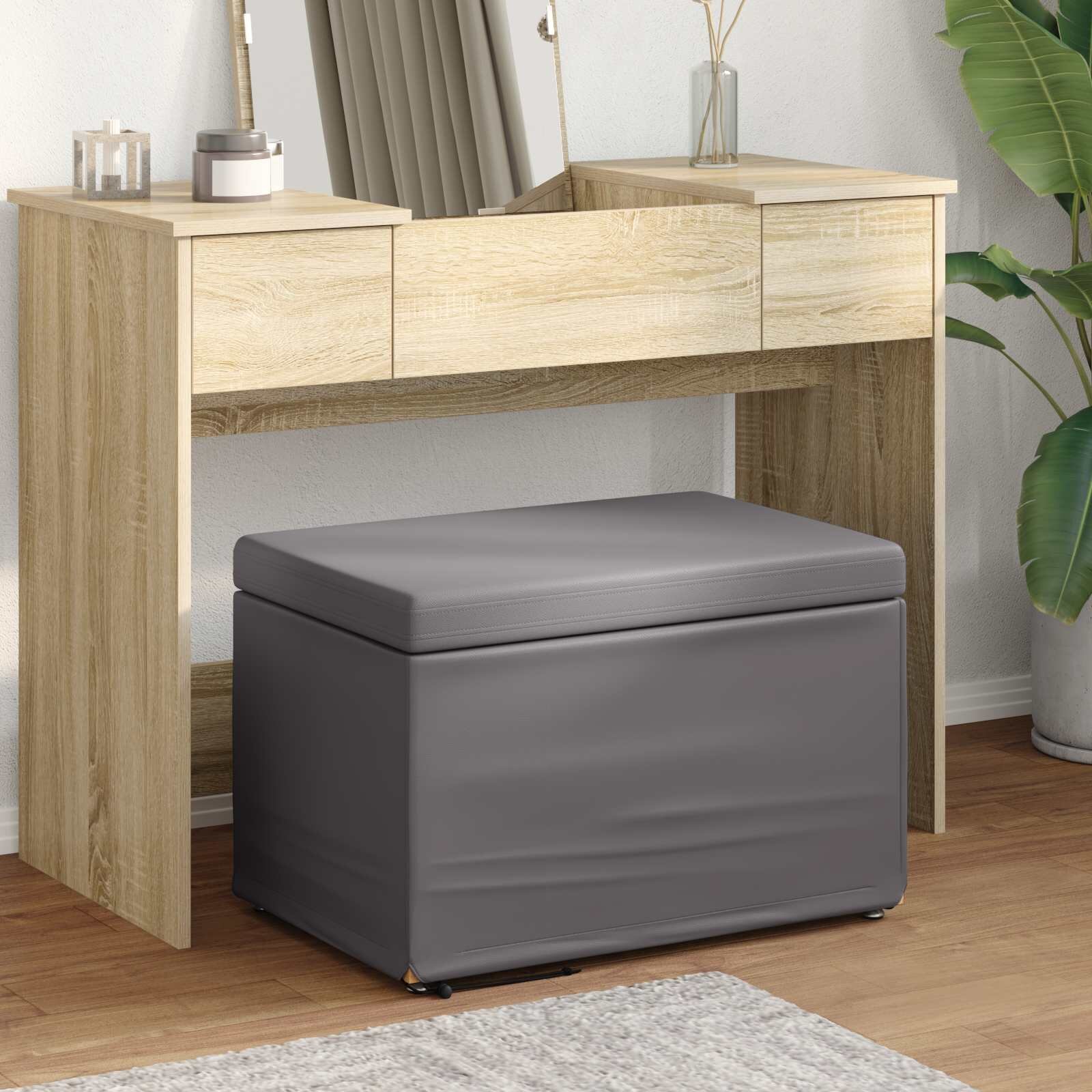 vidaXL Стук Сив 61 x 41 x 40 см Искусствена и инженерна дървесина