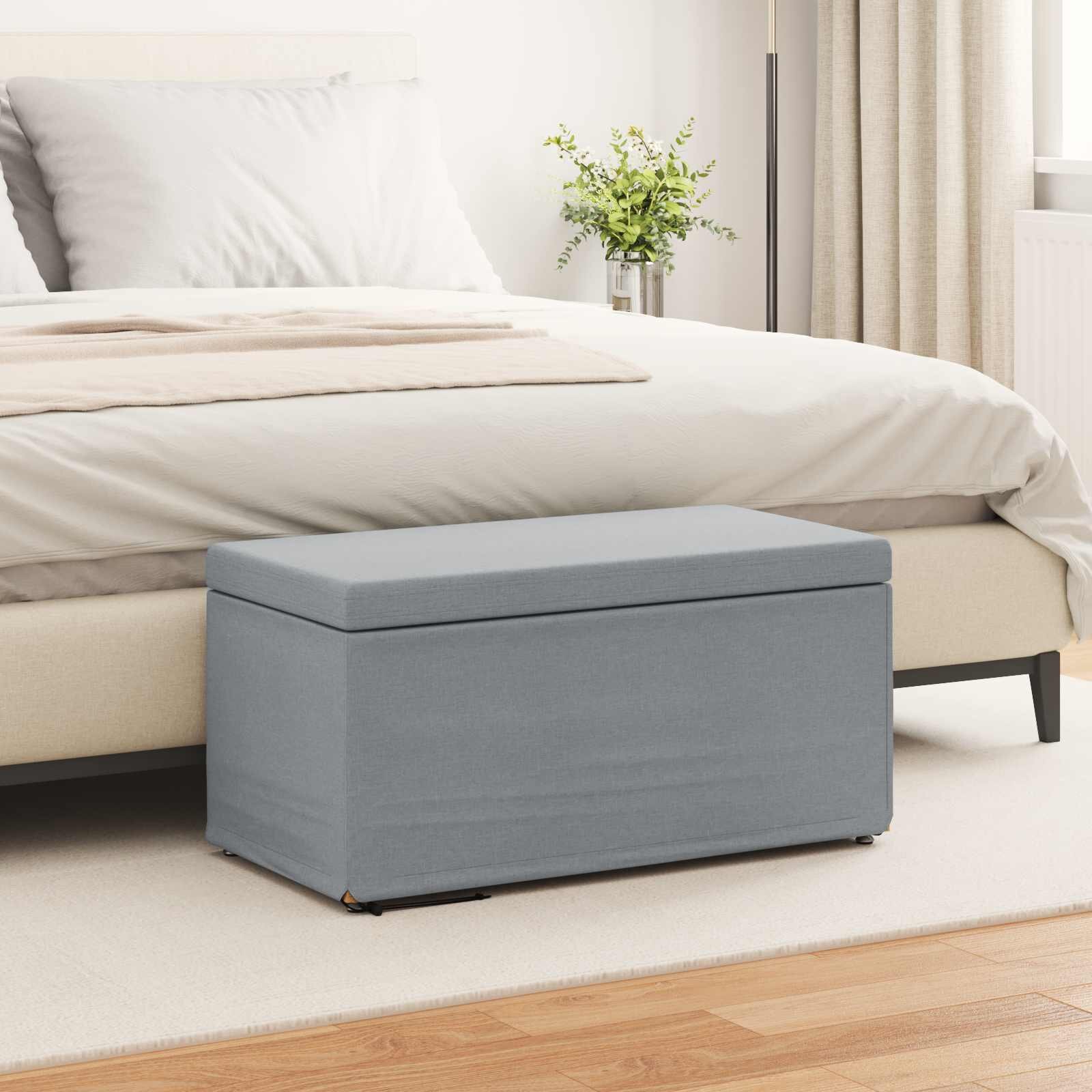 vidaXL Стук Светлосиво 81 x 41 x 40 cm Текстил и конструирано дърво